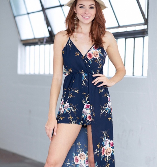 floral maxi romper